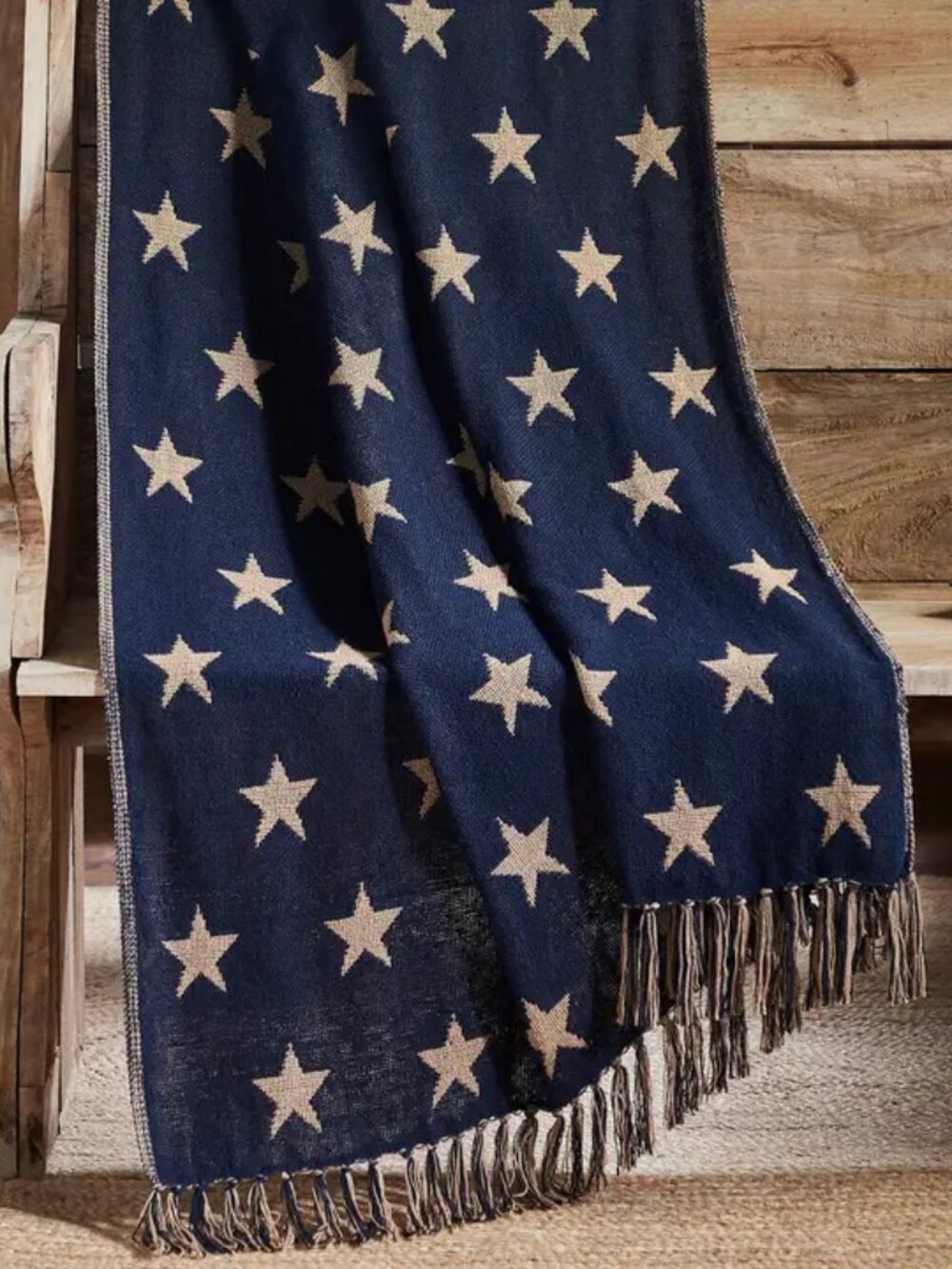 Patriotic Star Woven Throw Blanket 50x60 Americana NEW